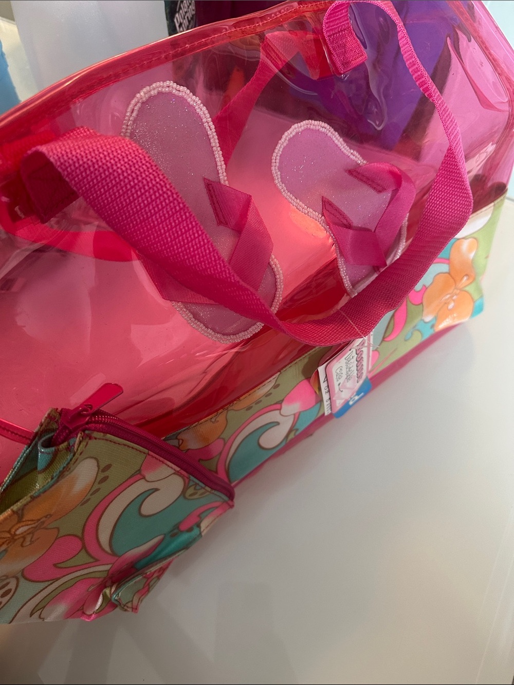 Kids' Pink Heart Clear Tote Bag - Cute Carryall